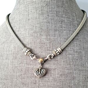 LAGOS Caviar Two-Tone Heart Pendant Necklace